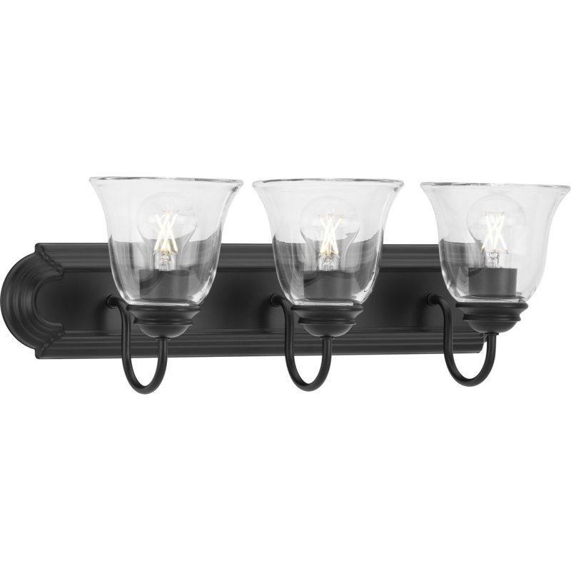 Éclairage pour meuble-lavabo transitionnel 3 lumières, Noir