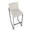 Tabouret de bar 30 po contemporain à dossier haut avec assise en tissu et structure en acier - ensemble de 3-549088686