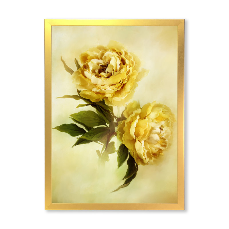 Pivoines jaunes - bouquet de pastel - reproduction de photo sur toile