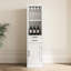 White Wine Cabinet With Drawer And Shelf - Stylish Storage Modular For Dining, Large Space, Accessories, Display Books & Decor