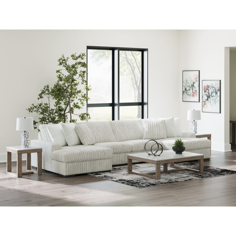 Canapé modulaire 4 pièces avec méridienne Brunton, H 41 po x l 182 po x P 67 po