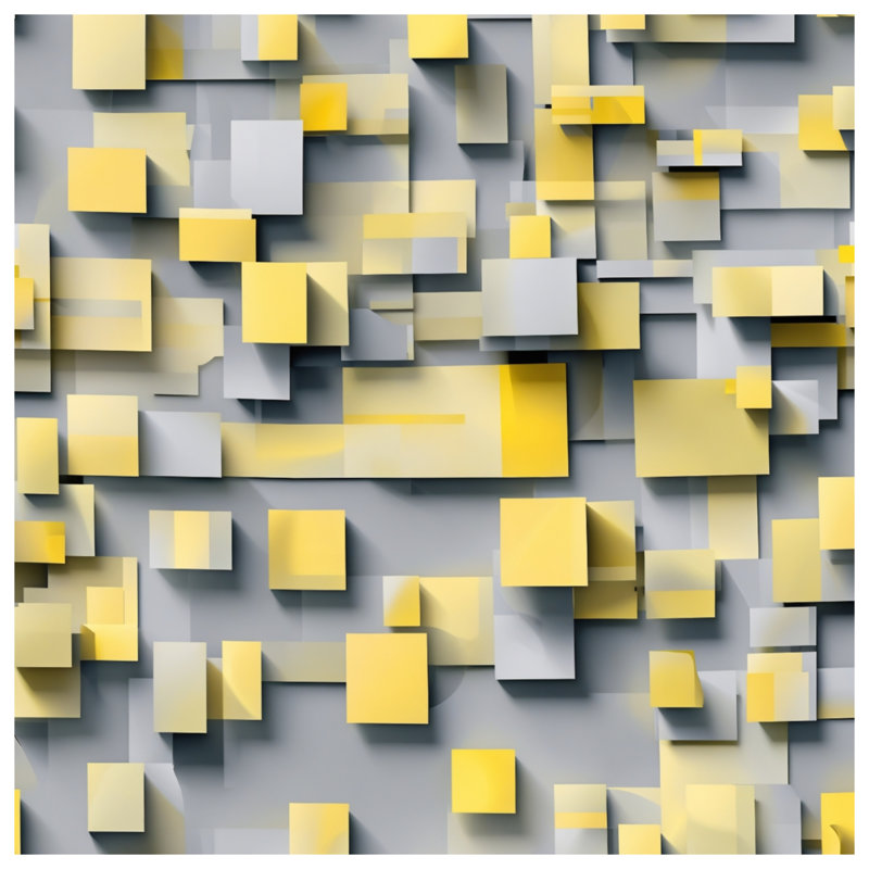 Coussins décoratifs à double face jaune et gris carrés, 16 x 16 inches