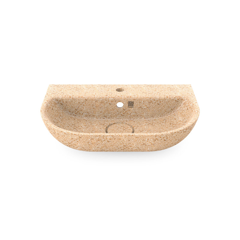 Soft60 Wall-Mounted with Tap Hole Bathroom Sink, Light Natural