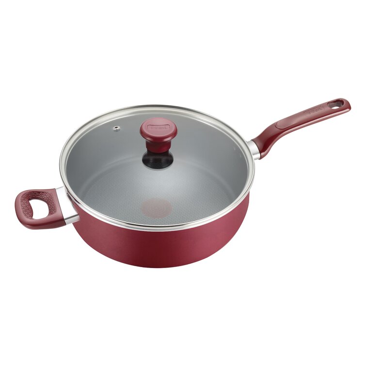 T-Fal B0398264 5 qt. Excite Non-Stick Covered Jumbo Cooker Red