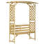 Banc de jardin Outsunny avec arche avec pergola et 2 treillis, banc d'extérieur en bois naturel à 3 places pour vignes et plantes grimpantes, décor de cour, naturel