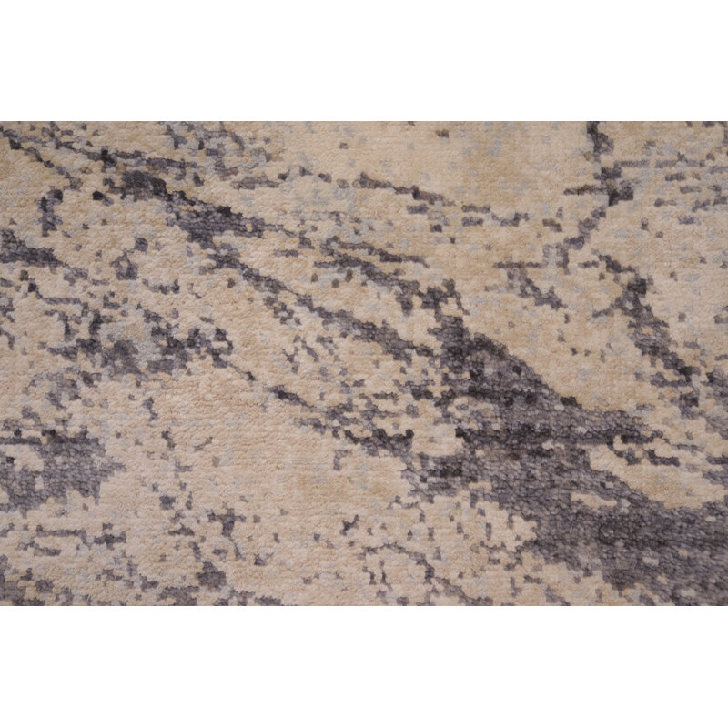 Tapis gris de haute qualité noué à la main Ziegler