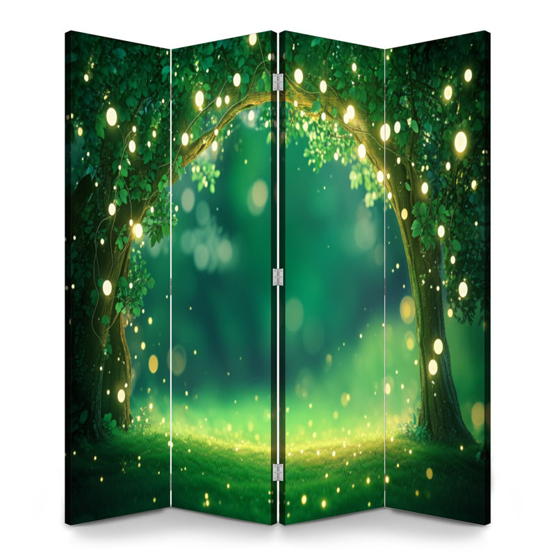 Cloison pliante 4 panneaux paravent Royal Spring Garden Fairy Wonderland, 4, H 71 po x l 64 po x P 1 po