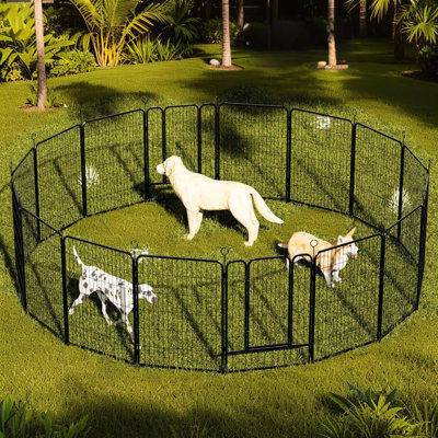 16 Panel Metal Exercise Pen With Door (Set of 16)