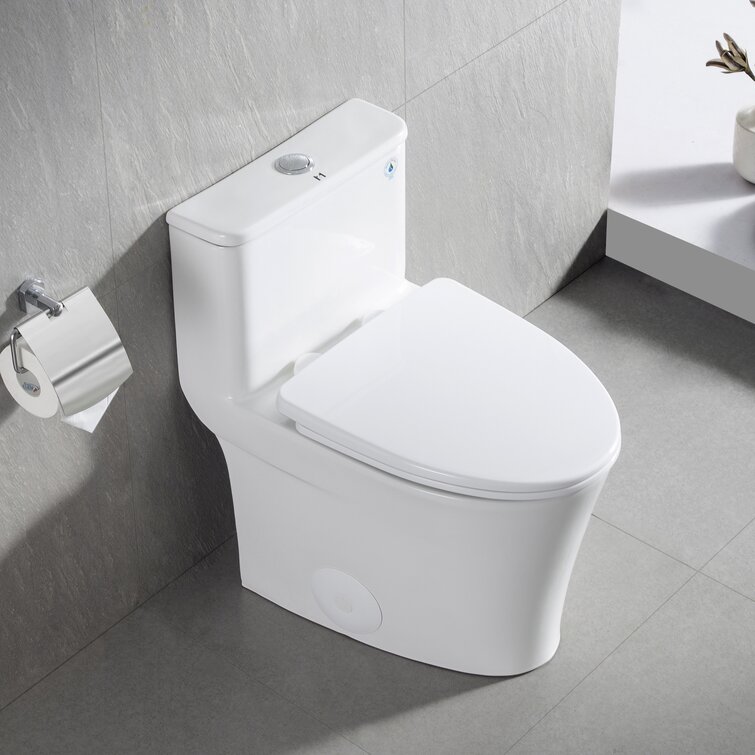 Simple Project One-Piece 0.8/1.28 GPF Dual Flush, Elongated Toilet