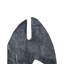 Stone Age Inspired Abstract Sculpture W Geometric Cutout, Black Resin