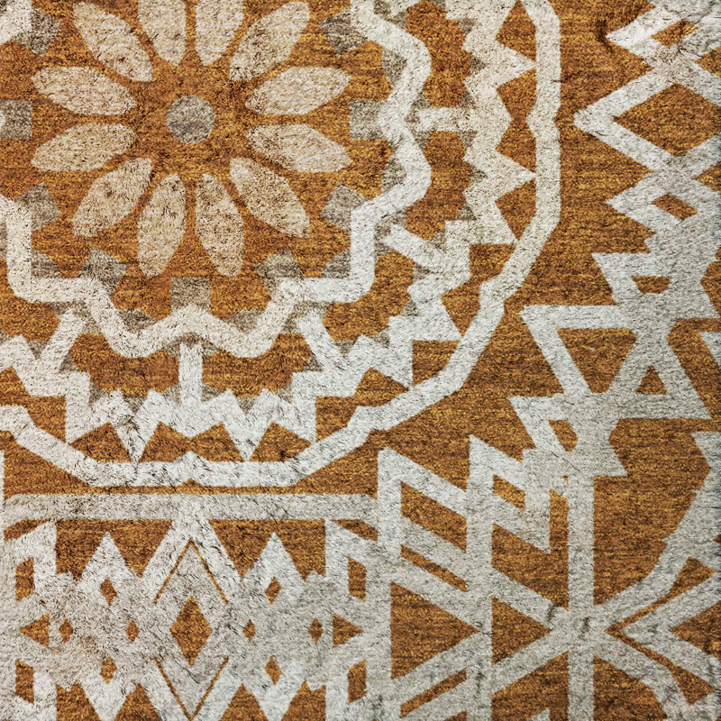 Tapis à poils longs lavable à la machine de qualité supérieure ADS619, Paprika, 10' x 14'