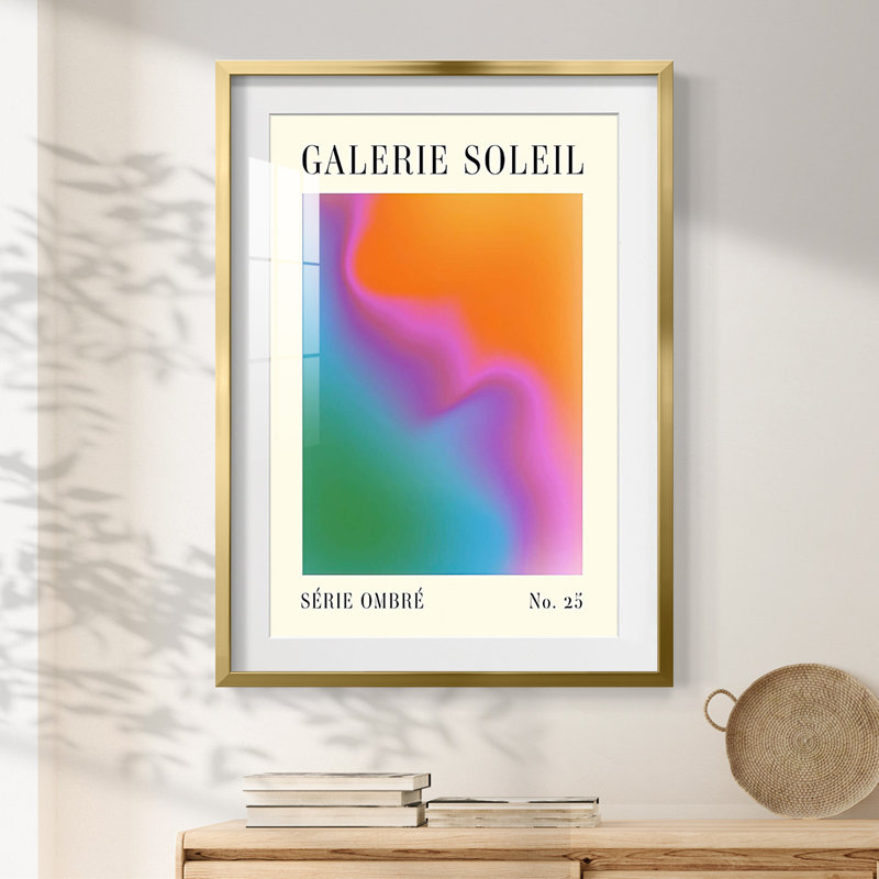 Gallerie dégradé I - impression encadrée, H 25,5 po x l 17,5 po, Doré