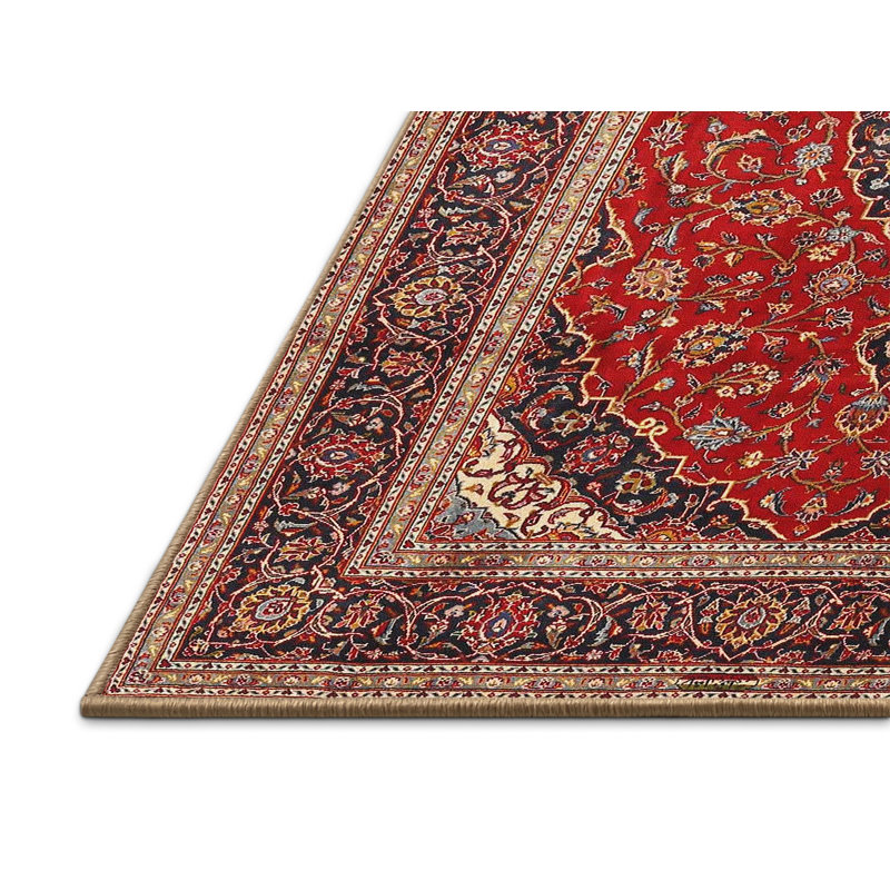 Tapis oriental en laine rouge, Rectangle 5 pi x 7 pi