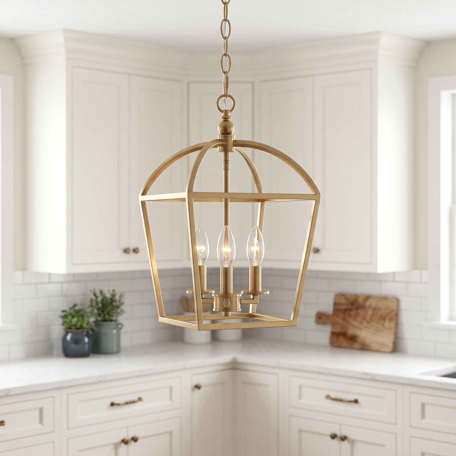 Alfreda 3-Light Chandelier, Brass