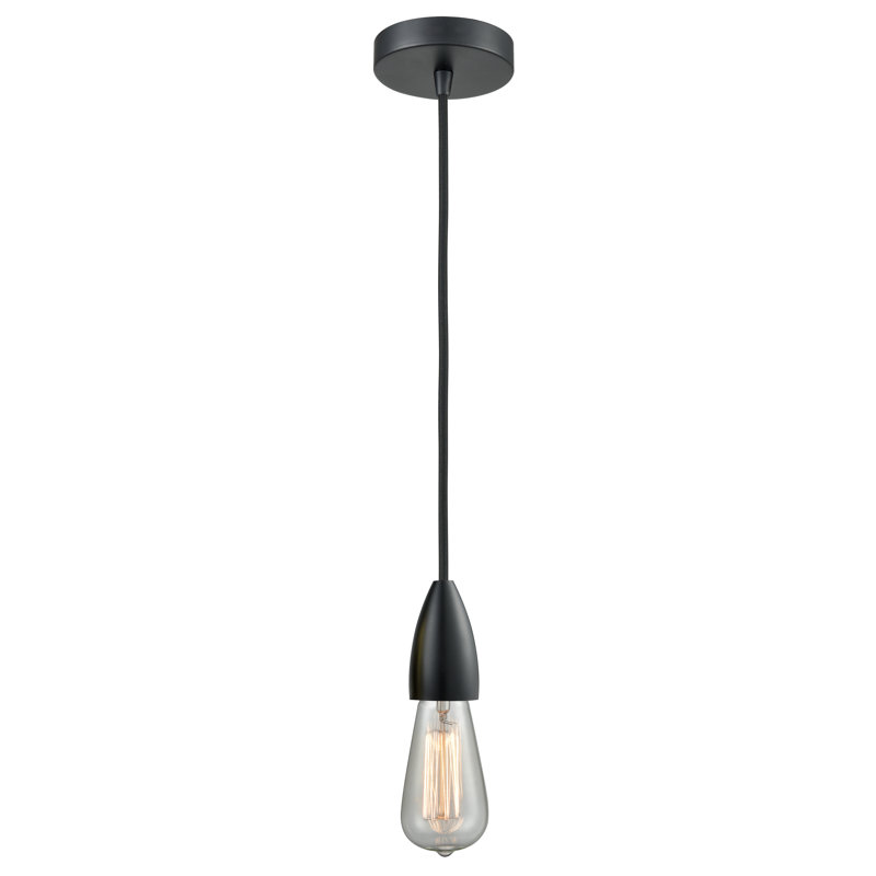 Cecile 1 - Light Single Pendant, Matte Black/Black