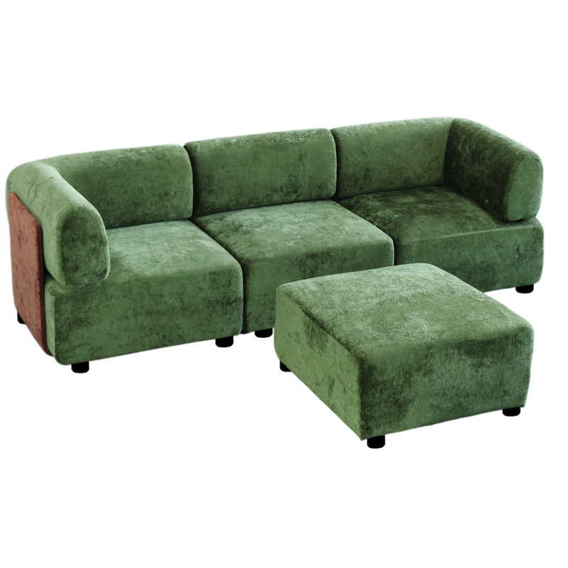 3 Seater Sectional, Green