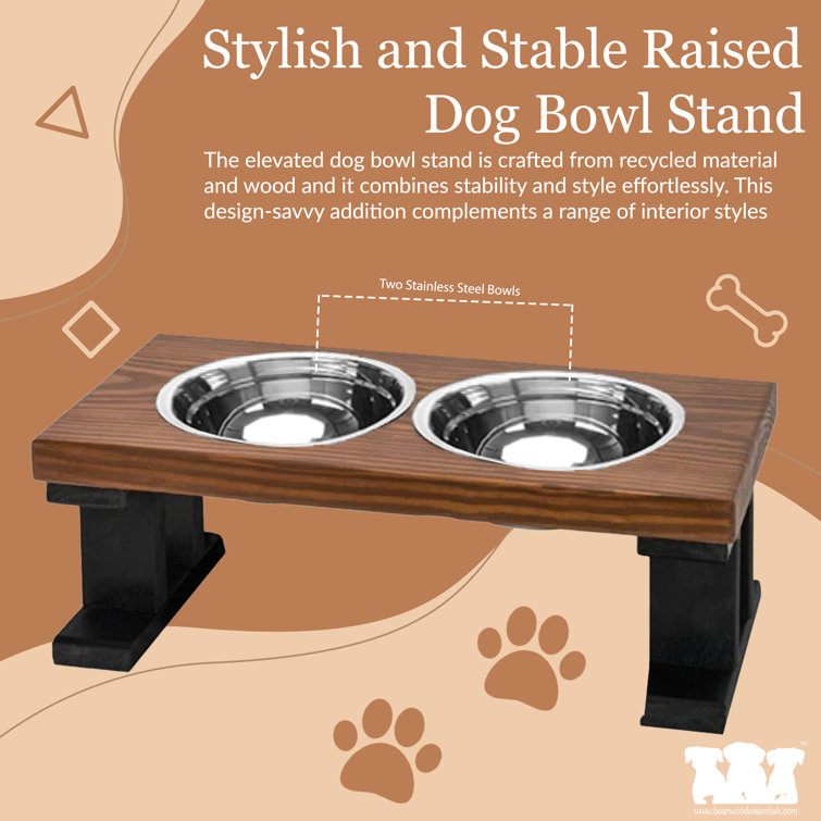 Elevated Feeder Bearwood Essentials Color: Black/Chestnut, Overall Height: Medium (12)