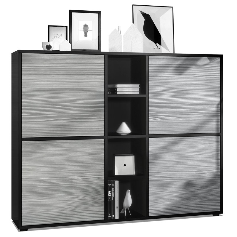 Mcbryde 130.5cm Sideboard, Matte Black/Avola Anthracite