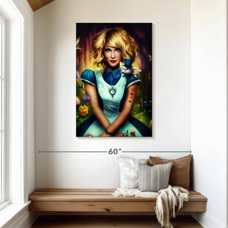 Alice au pays des merveilles, H 45 po x l 30 po