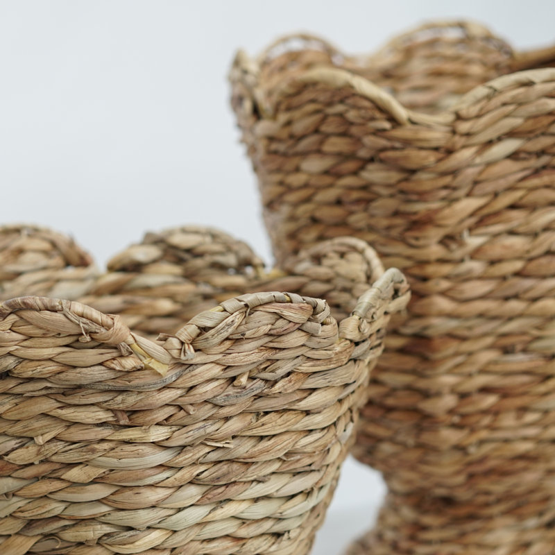 Panier festonné en jacinthe (ensemble de 3)