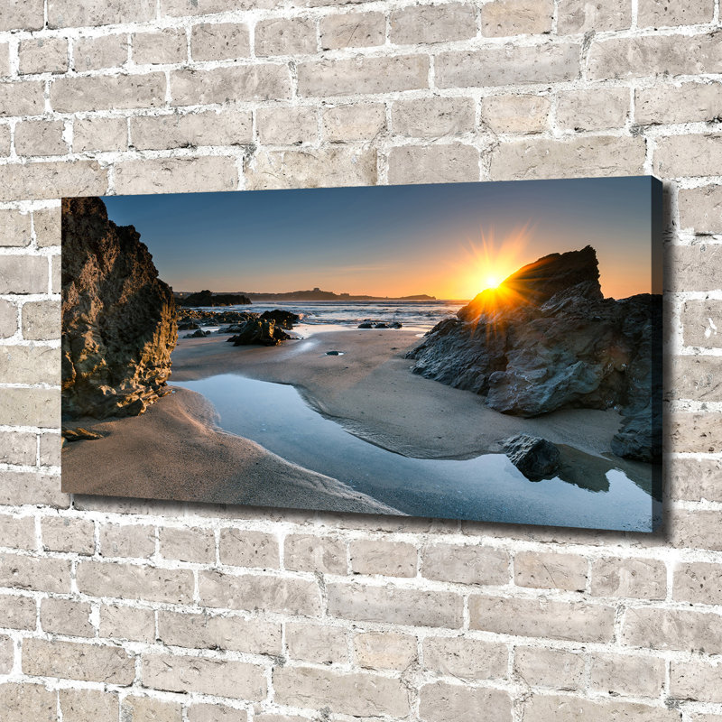 Rocks On Canvas The Beach - No Frame Print on Canvas