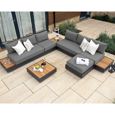 Parker Luxury Large Outdoor Corner Group Set in Grey