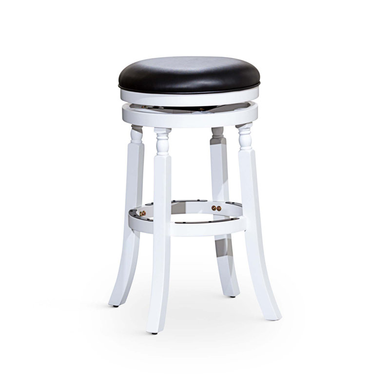 Tabouret de bar Syndra, Tabouret de bar (siège d'une hauteur de 30 po), Noir, Blanc