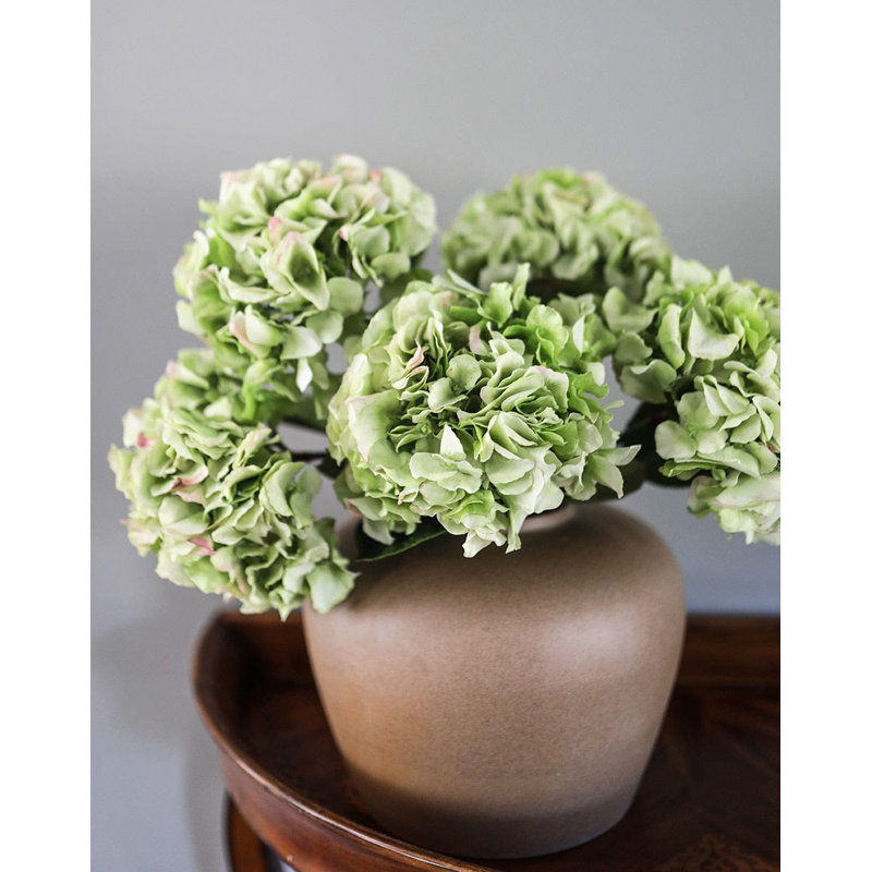 Real Touch Blue Hydrangea 18”, Green, 28.5" H x 9" W