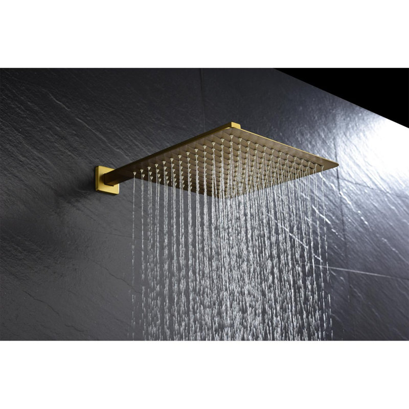 10" Rain Shower Head Systems Wall Mounted Shower, Brushed Gold