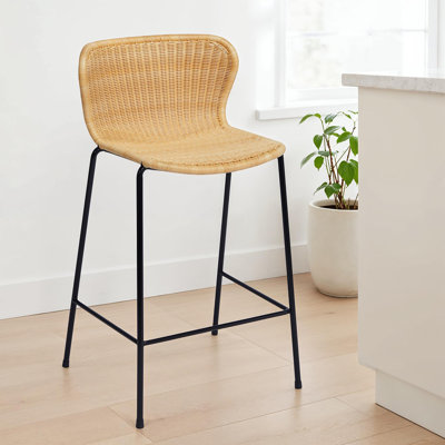 C603 Wicker Counter Stool with Steel Frame