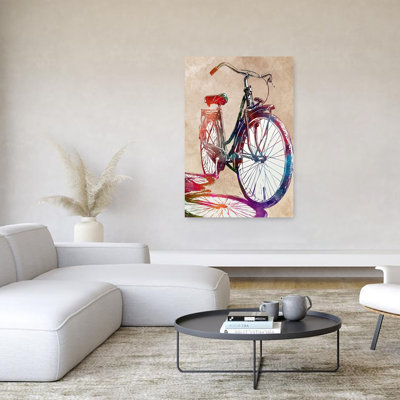 Colorful Vintage Bicycle Contemporary Wall Art Print