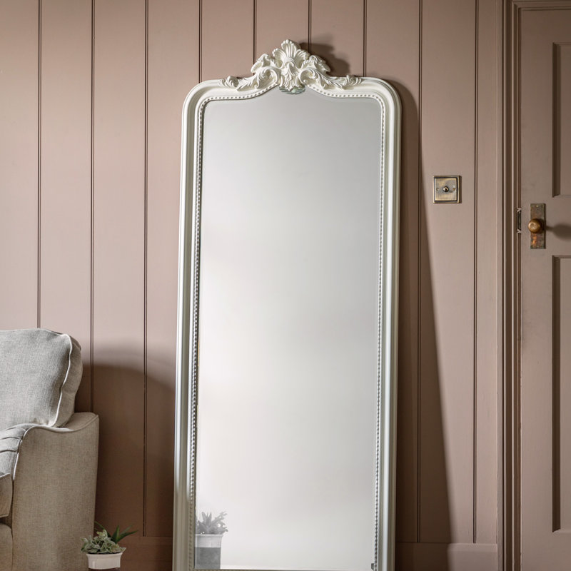Brechin Wood Flat Wall Mirror, White