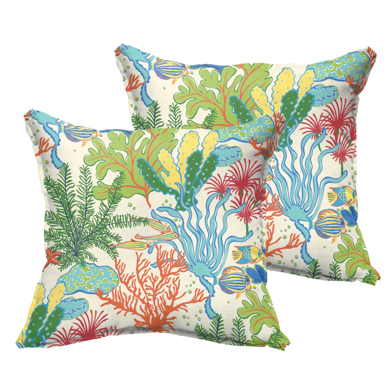 Quince Floral Reversible Throw Pillow, 22" x 22", Driftwood