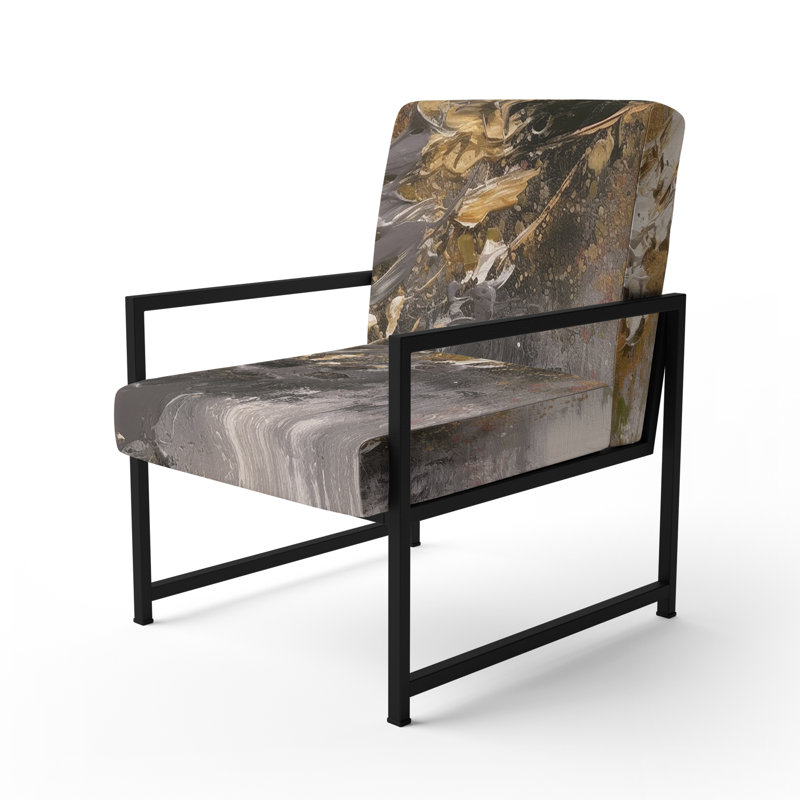 Dreams Of Abundance - Fauteuil rembourré contemporain noir et or, Noir, noir, noir, noir