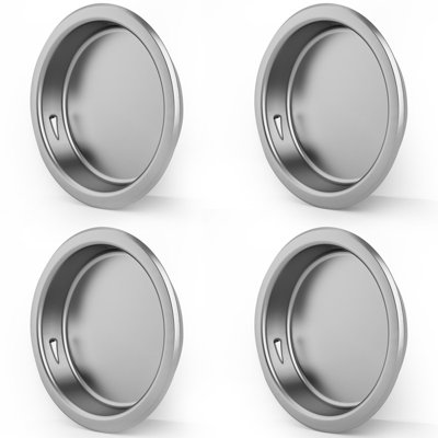2 in. Carbon Steel Chrome-Plated Round Closet Door Finger Pulls (4-Pack)