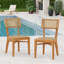 Chaise de salle à manger en bois d'acacia avec osier brun clair, durable et confortable pour l'extérieur
