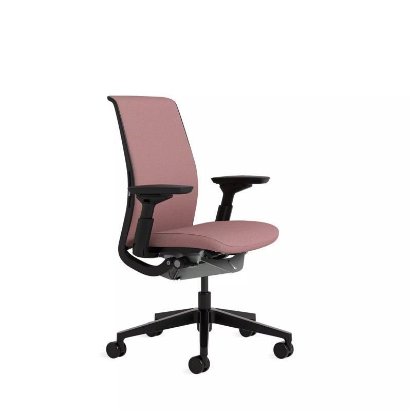 Think® Task Chair, Black, Hard Floor Casters, Pink Lemonade