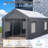10 X 20ft Heavy Duty Carport, Portable Garage With Sidewalls, All Weather For Car, Storage & Tool Room, Gray-122663048