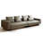 Gray Genuine Leather Modular Sofa cushion couch-563375444