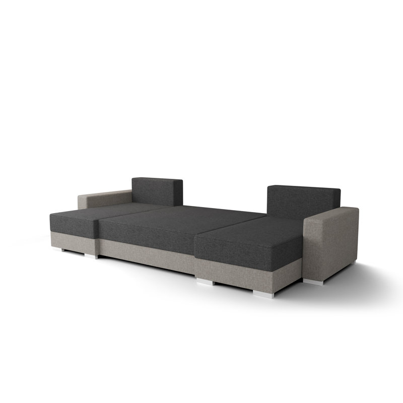 Blayn 3 Seater Corner Sofa , Symmetrical, White/Gray - Kornet02/Dolaro511