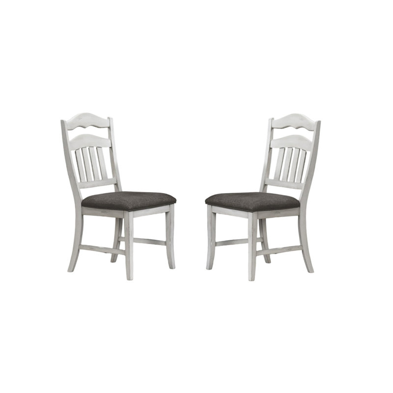 Chaises à dossier blanc antique de style moderne, 2 pièces avec chaises de siège et de dossier, coussin en mousse