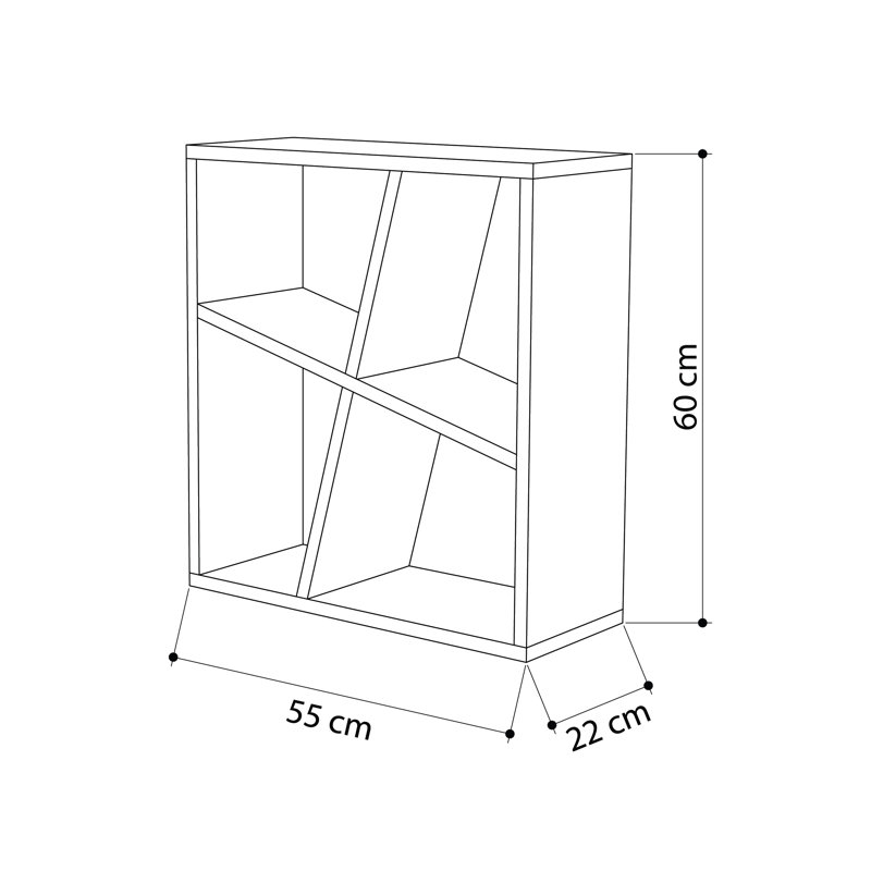 Glass Floor Shelf End Table, Anthracite