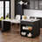 Kitchen island with Extendable Dining Table, Storage 2 Drawers 2 Side Open Shelves