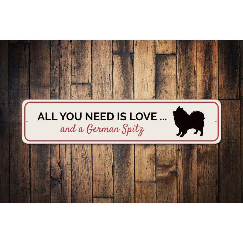 Plaque en aluminium Love Dog, H 6 po x l 24 po x P 0,06 po