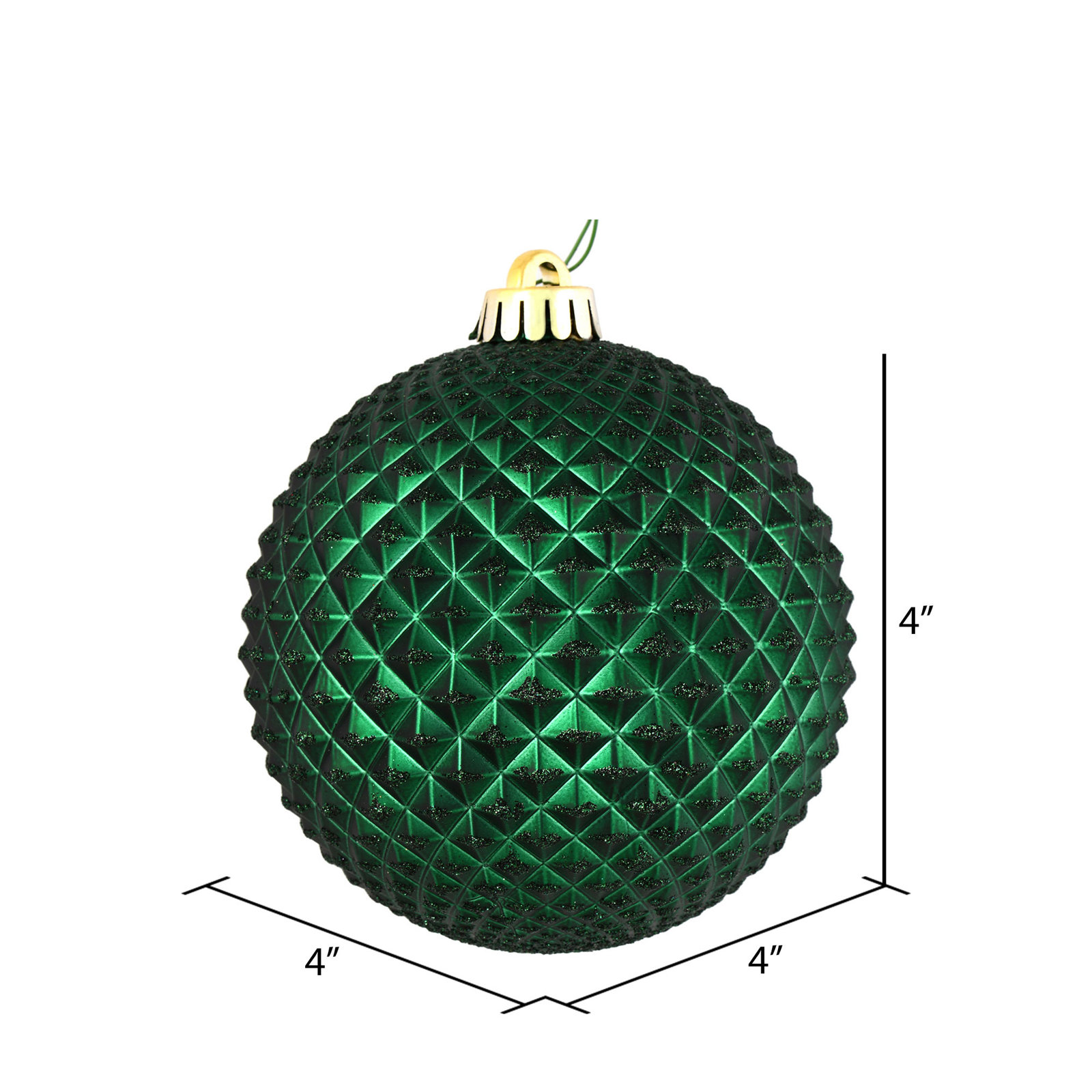 4" Shatterproof Bauble, Midnight Green