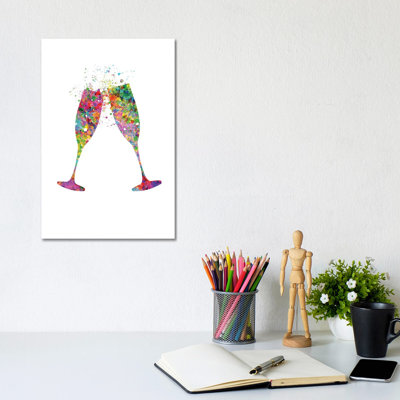Champagne Flute by Genefy Art - Wrapped Canvas Print