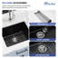 Lavabo de salle de bain à cuve simple à cuve en composite de granite L 21 po x l 18 po x P 12 po Quartz