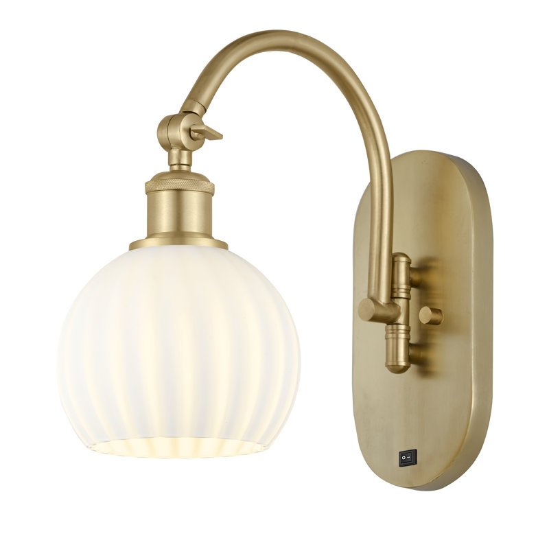 Applique murale 1 lumière Ballston, H 11,5 po x l 6 po x P 12,5 po, Or satiné