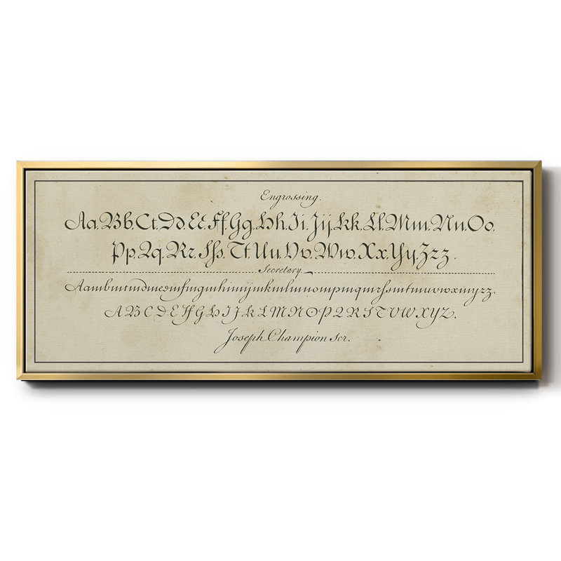 Manuscrit de l'échantillonneur en V - toile encadrée, H 20 po x l 50 po
