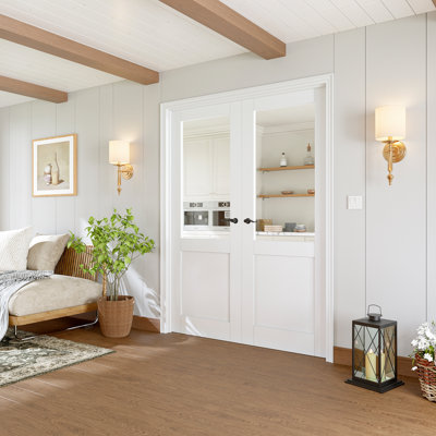 Interior Half Clear Glass French Door White Primer Frosted Solid Core With French Door Accessories